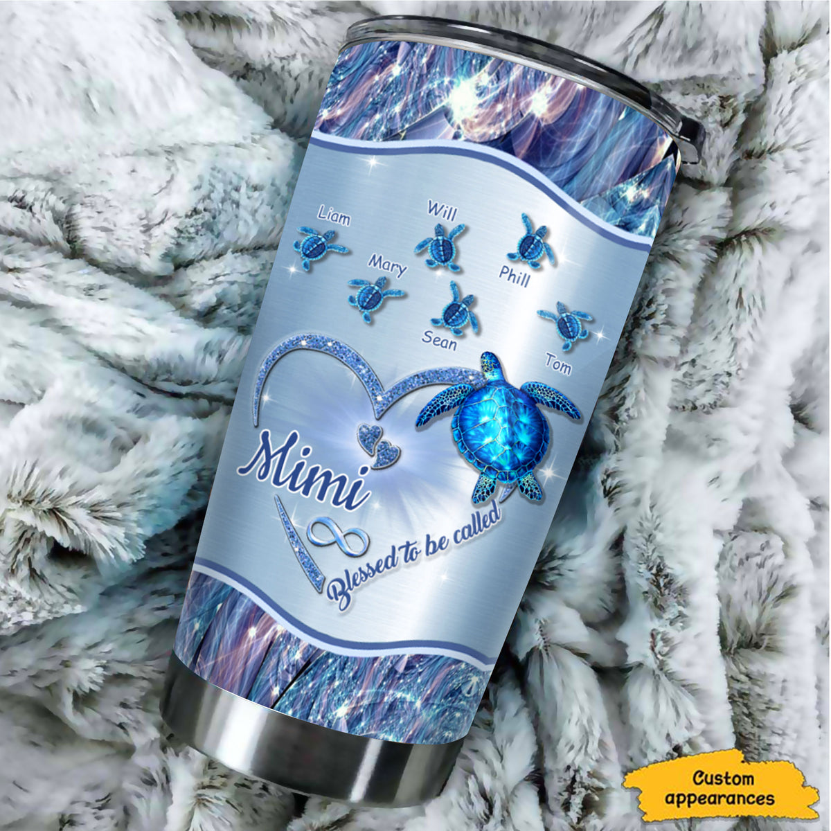 Turtle Blessed to be called Nana Mimi Gigi Grandma Personalized Tumbler - Drive mockup HP24HL27JUN02