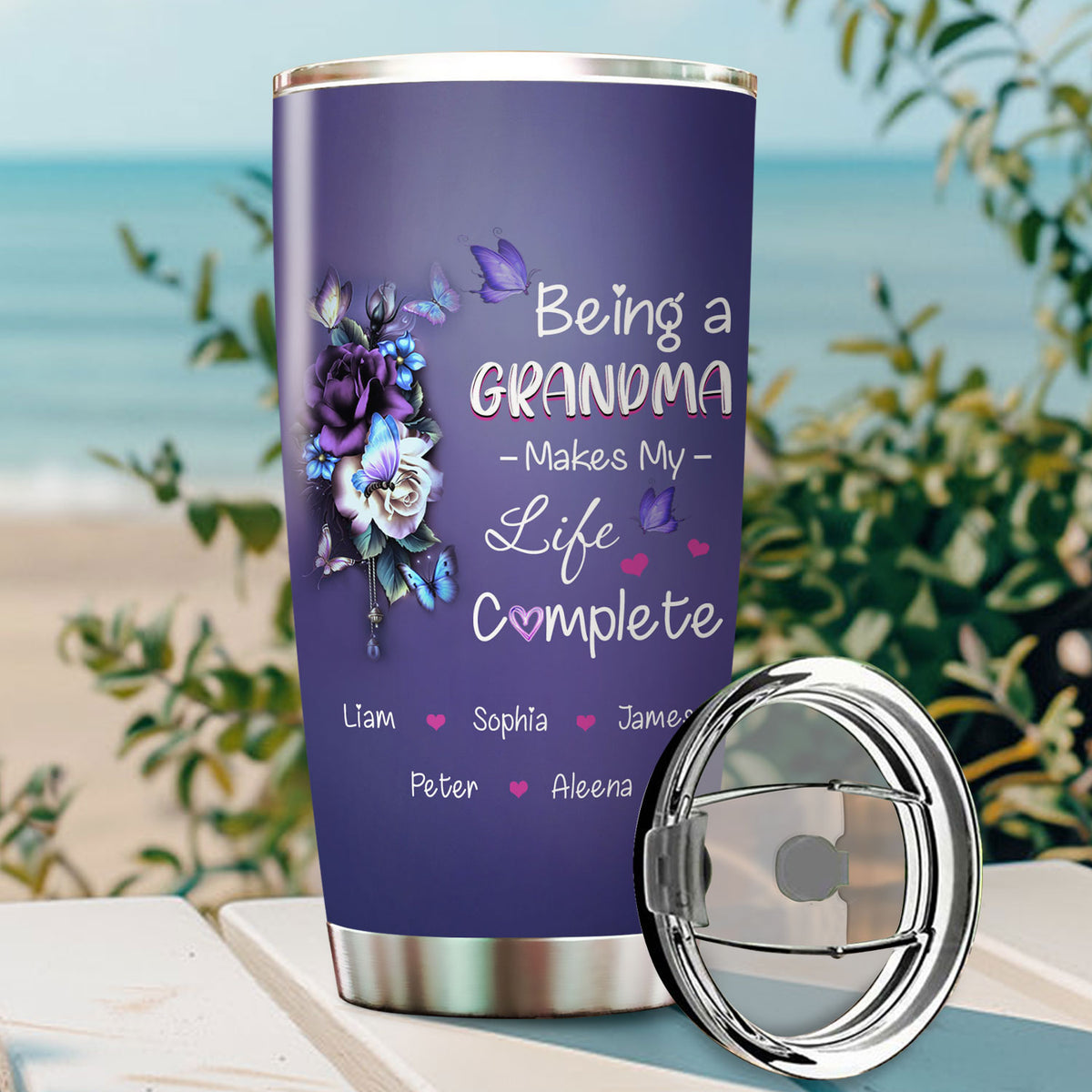 Being a Grandma Make My Life Complete personalized tumbler 20oz - 4