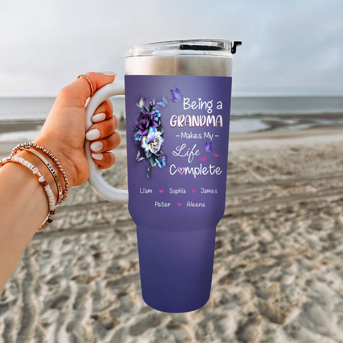Being a Grandma Make My Life Complete personalized tumbler 40oz - 4