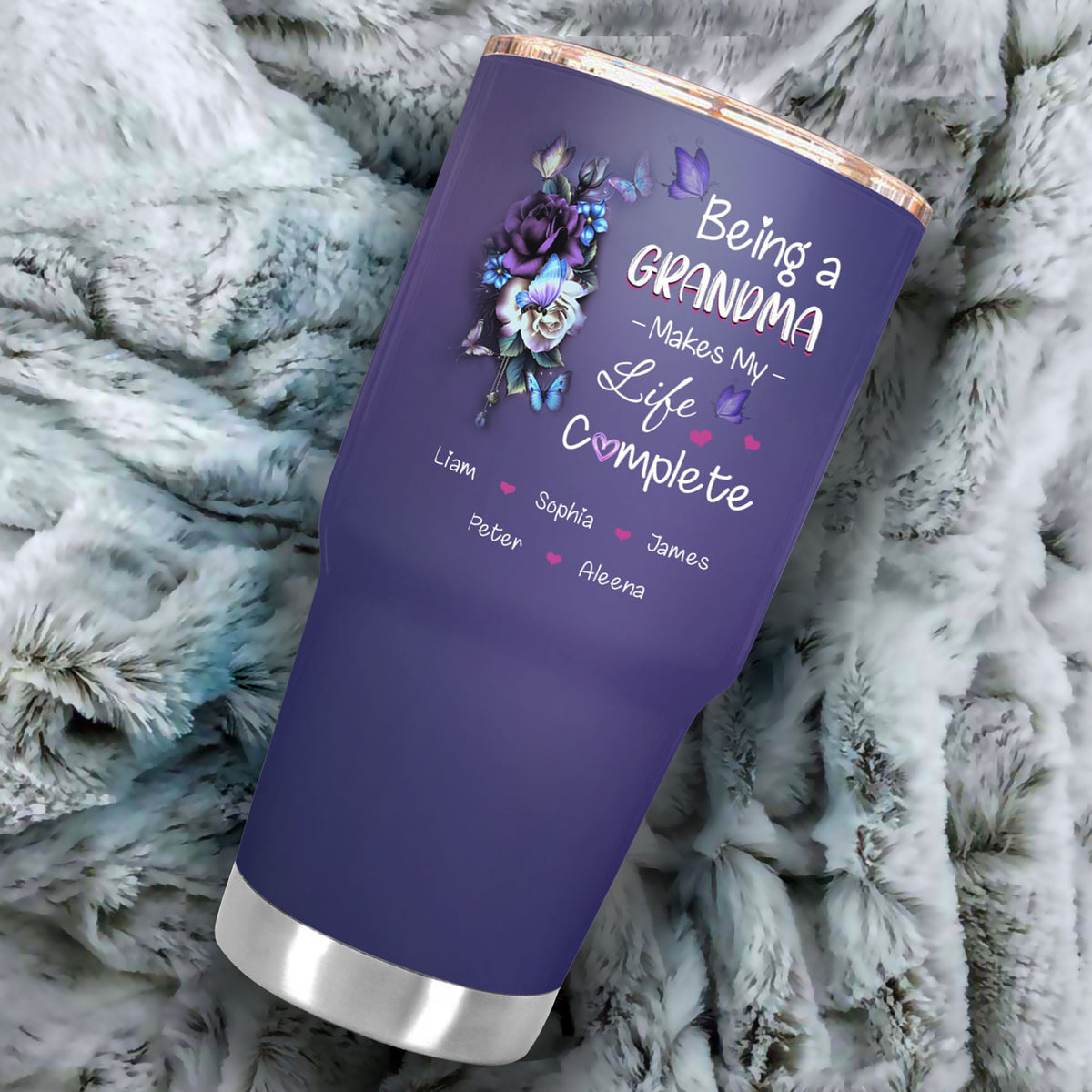 Being a Grandma Make My Life Complete personalized tumbler 30oz - 4