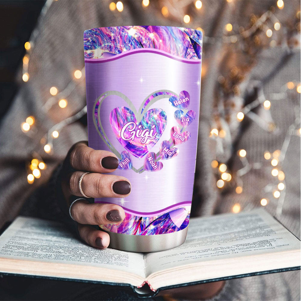 Heart Of Hearts Grandma Nickname Kids Names Personalized Tumbler 4 Colors 20oz