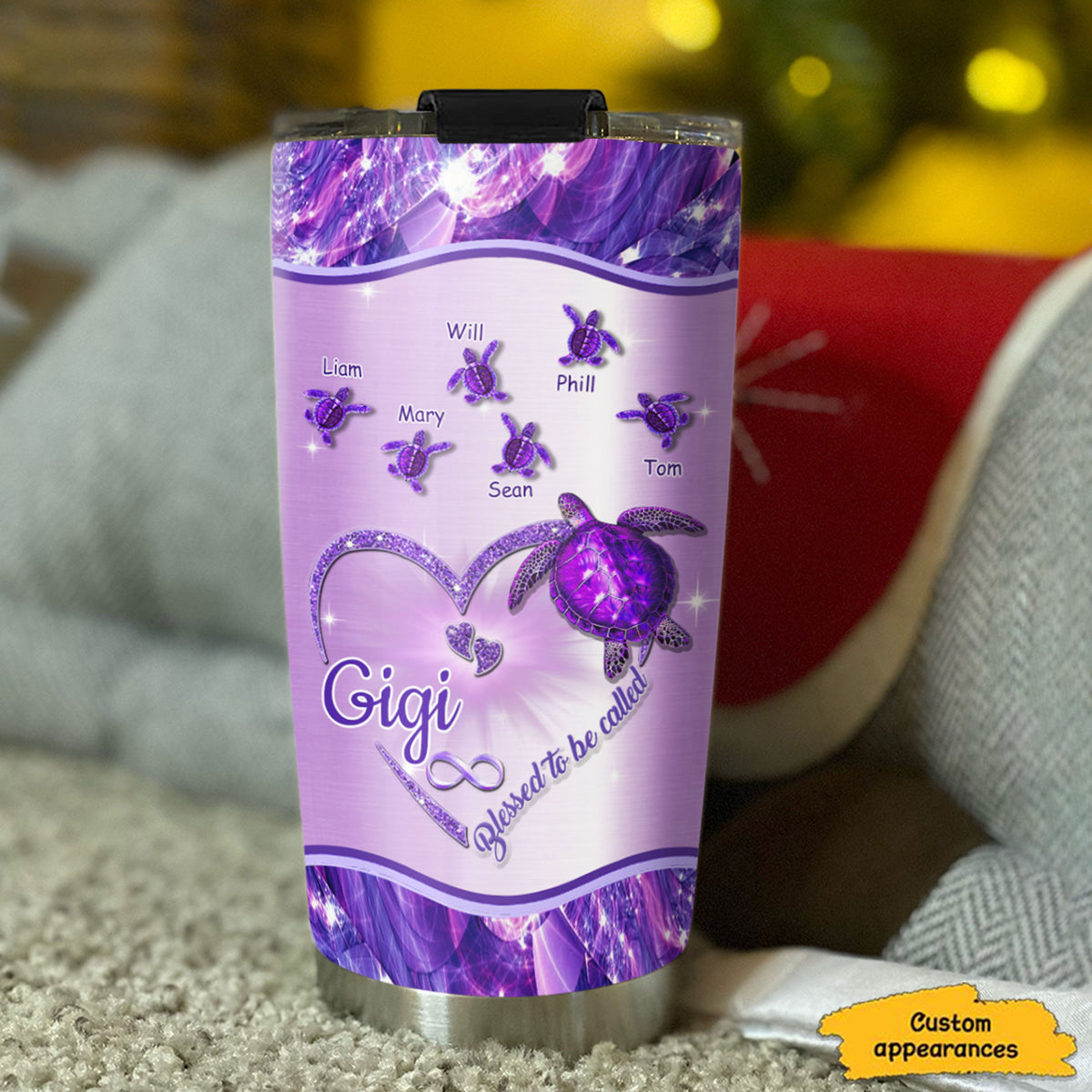 Turtle Blessed to be called Nana Mimi Gigi Grandma Personalized Tumbler - Drive mockup HP24HL27JUN02