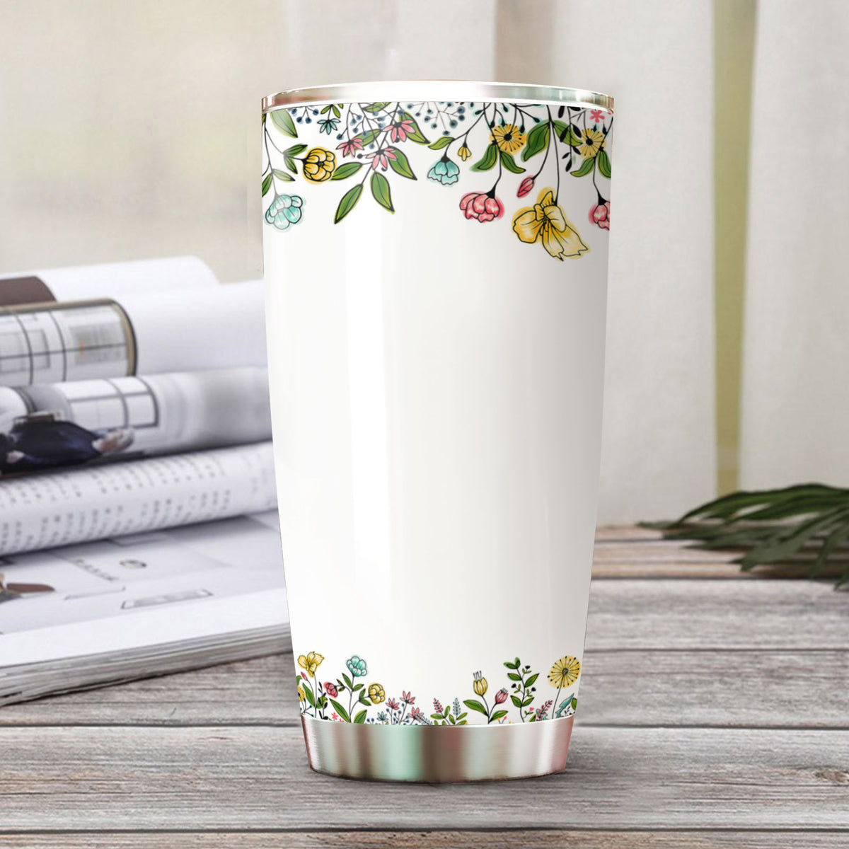 Gnome Butterfly Floral Grandma Kids Names Personalized Tumbler