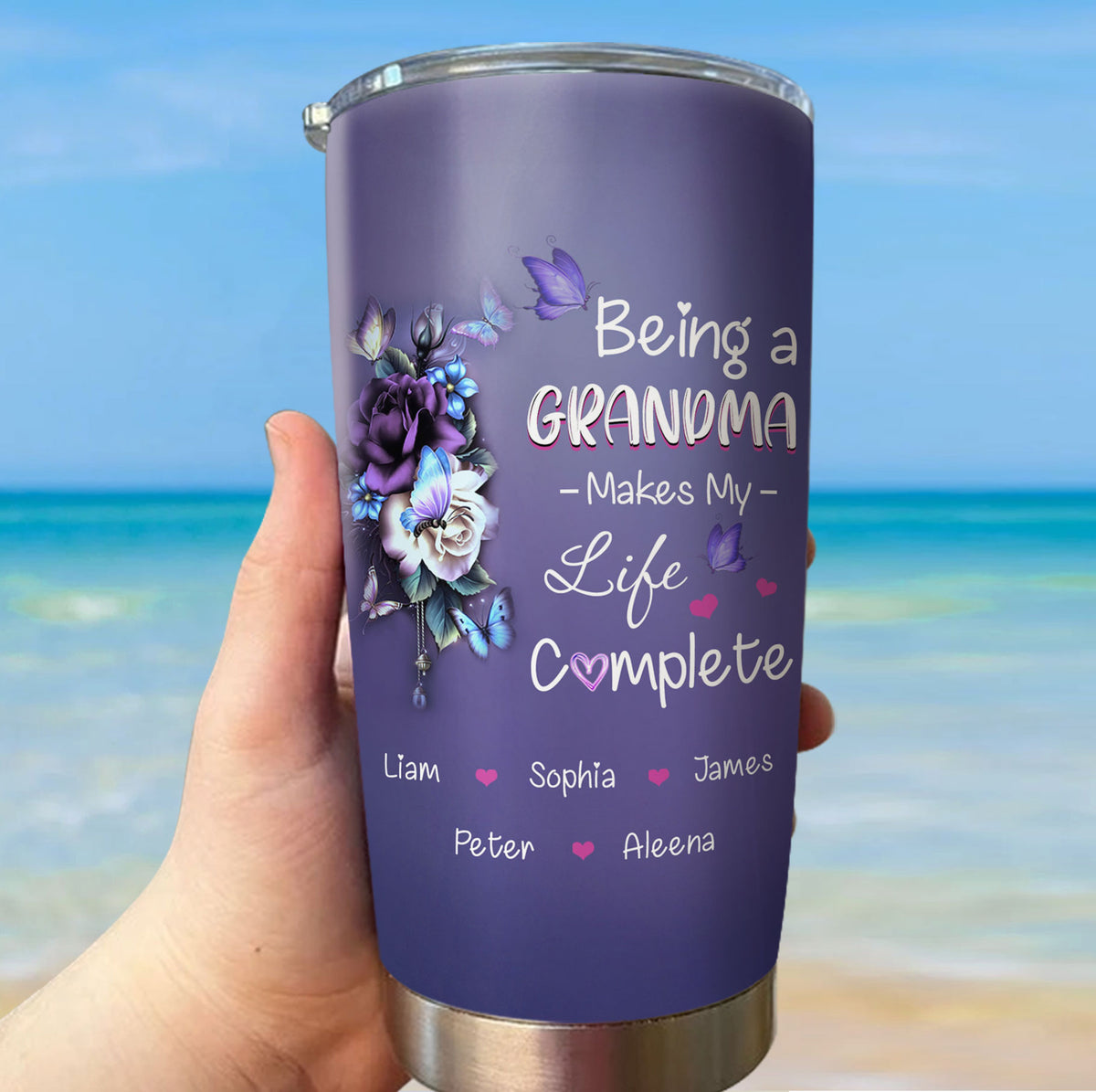 Being a Grandma Make My Life Complete personalized tumbler 20oz - 5