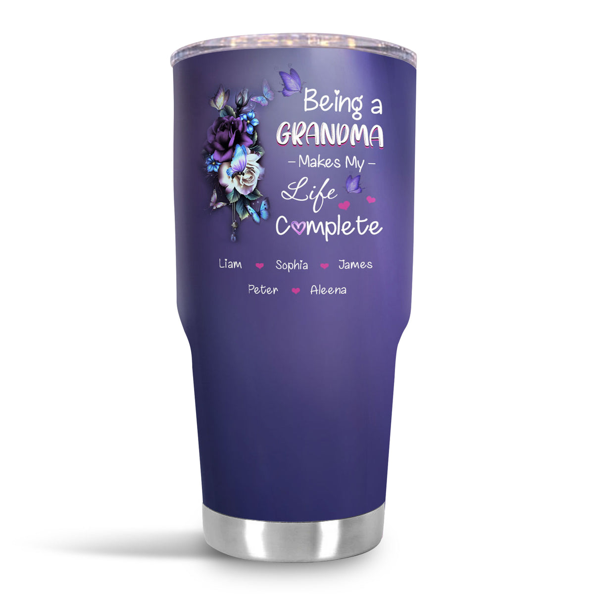 Being a Grandma Make My Life Complete personalized tumbler 30oz - 5