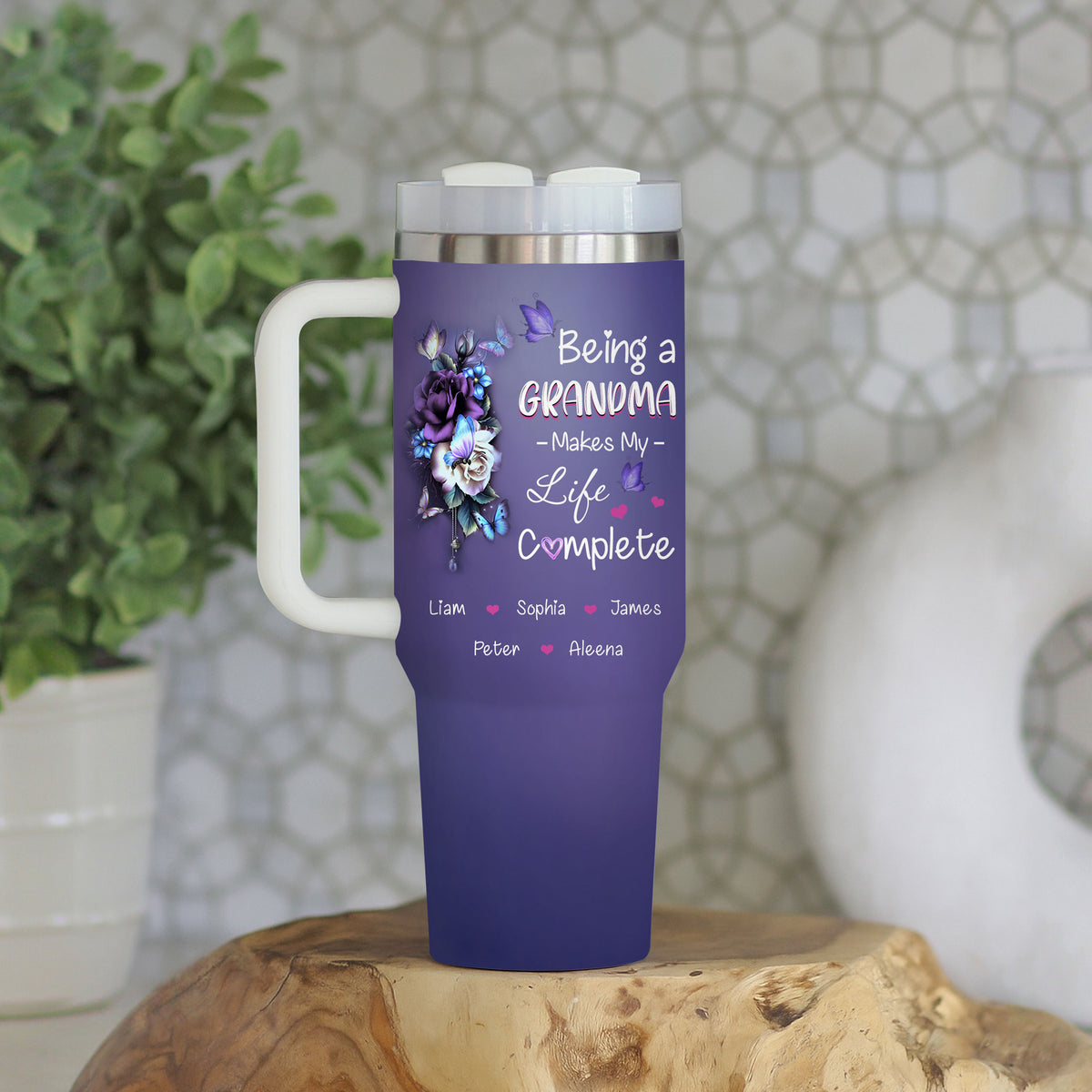 Being a Grandma Make My Life Complete personalized tumbler 40oz - 6