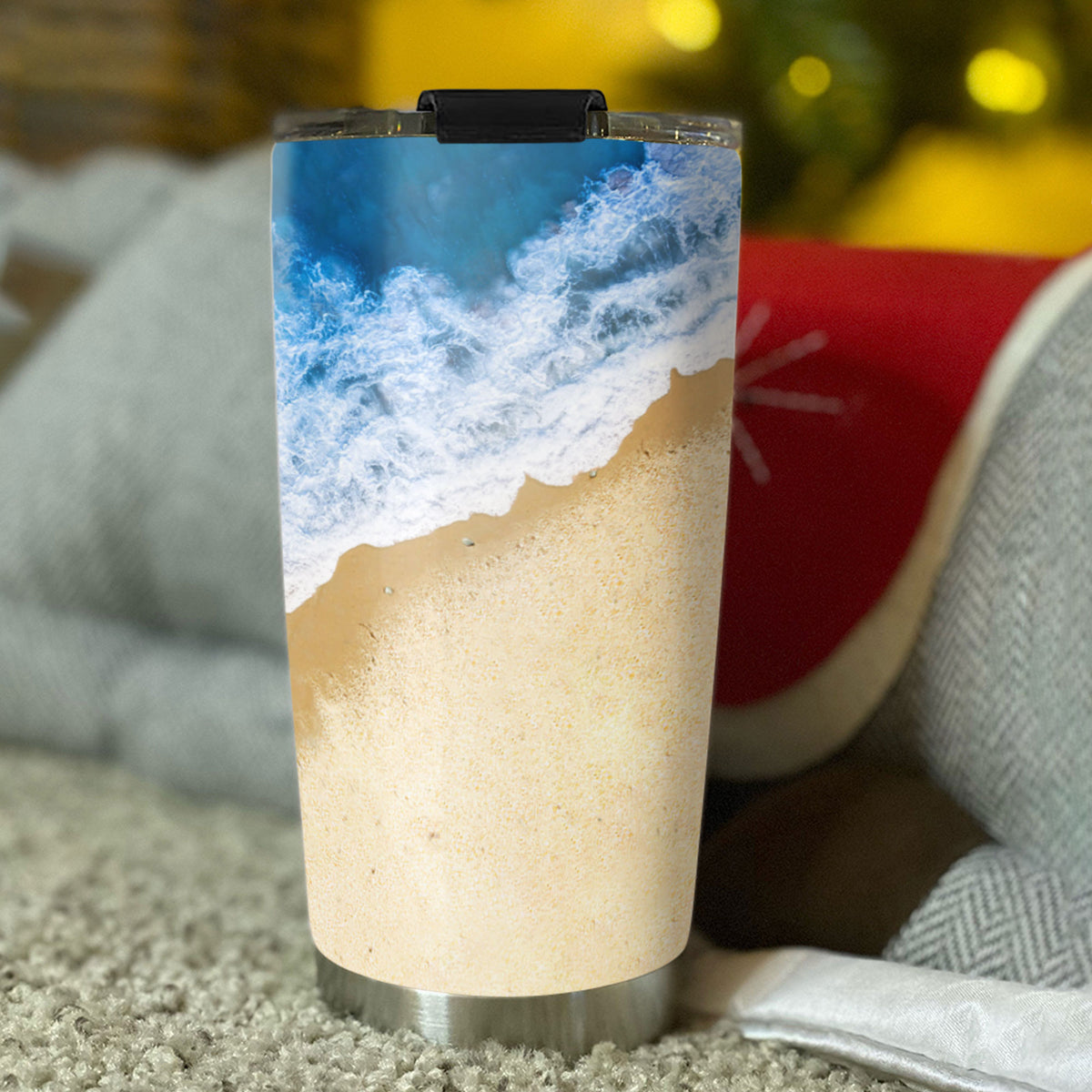 Sea Turtle Beach Happiness Is Being A Grandma Kids Names Personalized Tumbler 20oz
