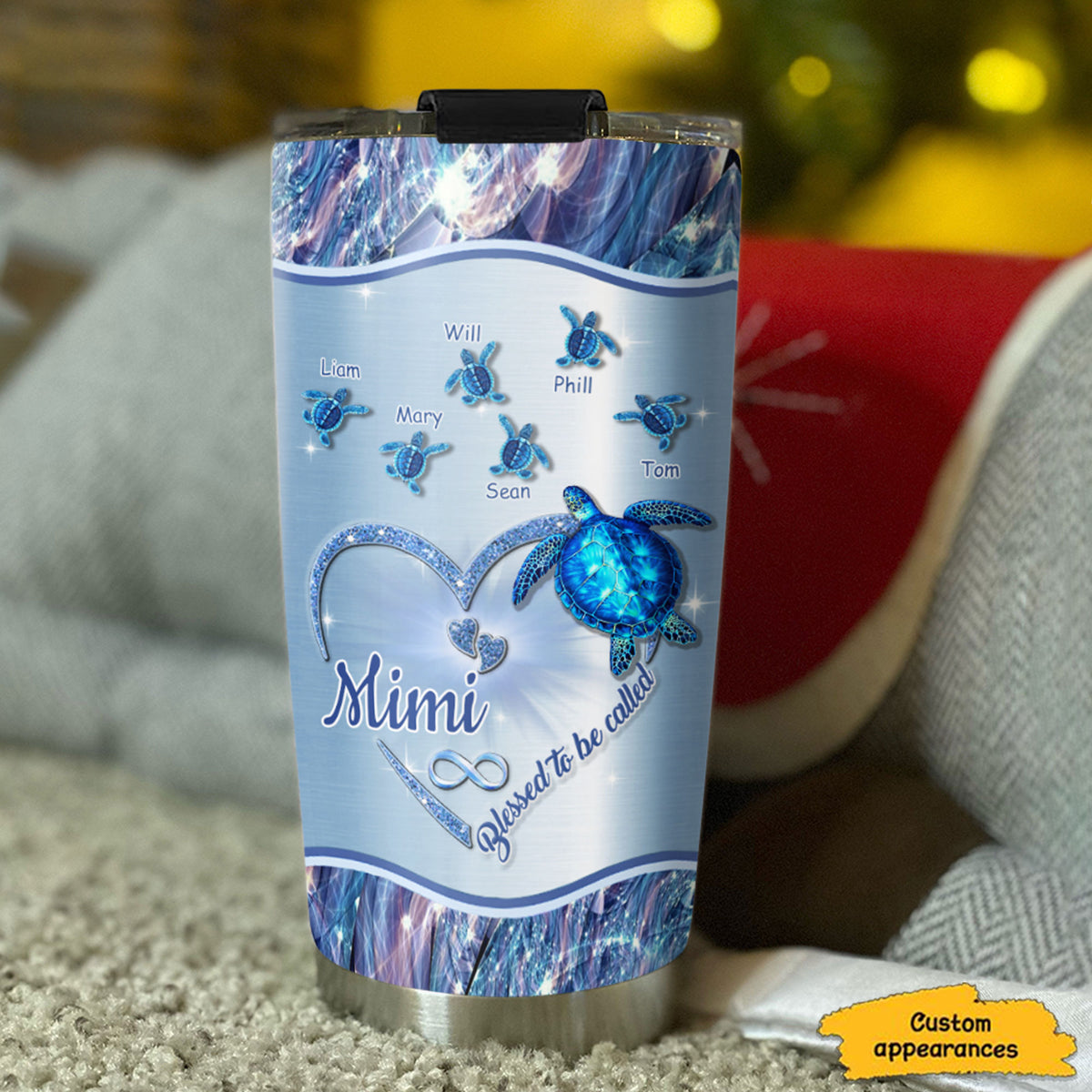 Turtle Blessed to be called Nana Mimi Gigi Grandma Personalized Tumbler - Drive mockup HP24HL27JUN02