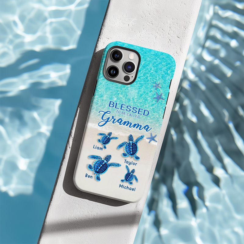 Turtle Happiness is Being Grandma Mommy Auntie Personalized Phone Case SC5272