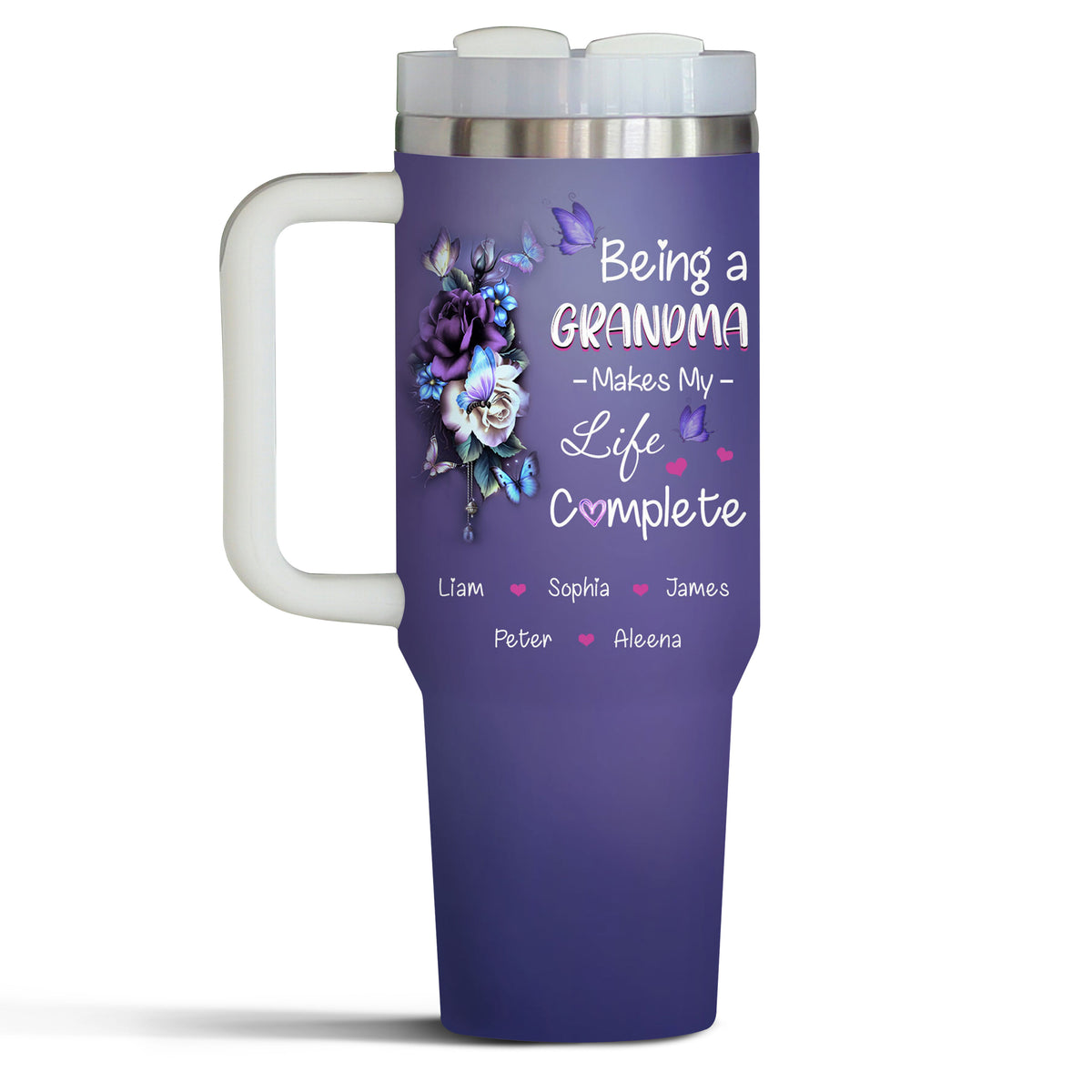 Being a Grandma Make My Life Complete personalized tumbler 40oz - 7
