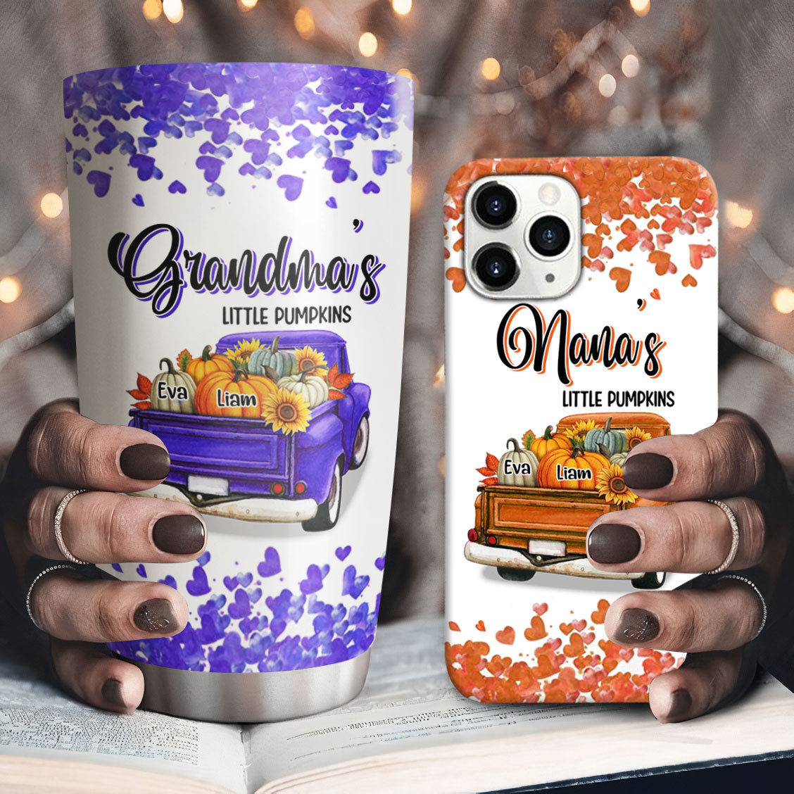 Little Pumpkins Truck Grandma Nickname Kids Names Personalized Tumbler 4 Colors 20oz