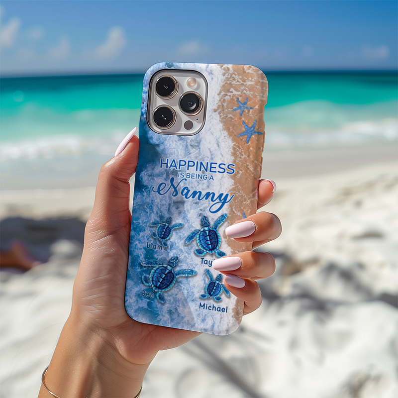 Turtle Happiness is Being Grandma Mommy Auntie Personalized Phone Case SC5272