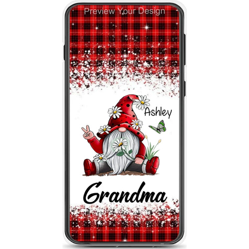 Sunflower Gnome Butterflies Grandma With Grankids Personalized Grandma Phone Case SC06050813
