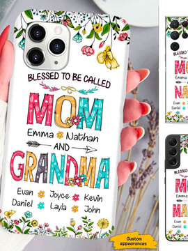 Blessed to be called MOM and Grandma Nana Mimi Gigi Auntie Personalized phone case SC191241