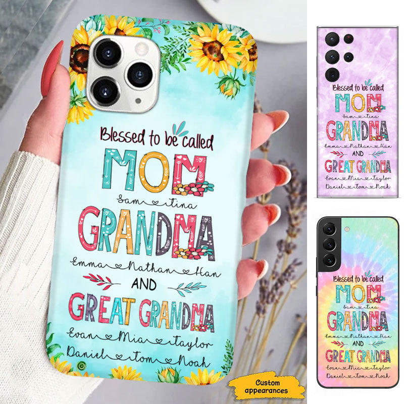 Blessed to be called Mom Grandma and Great Grandma Nana Mimi Gigi Auntie Personalized phone case SC2512425