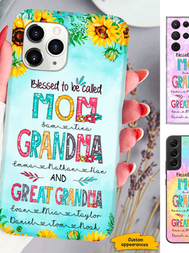 Blessed to be called Mom Grandma and Great Grandma Nana Mimi Gigi Auntie Personalized phone case SC2512425