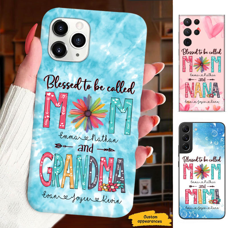 Blessed to be called Mom and Grandma Nana Mimi Gigi Auntie Personalized phone case SC2212411