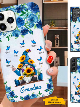 Blue Butterfly Gnome Grandma Mommy Auntie Personalized Phone case SC2712238