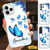 Blue Butterfly Grandma Nana Mimi Mom Auntie Personalized Phone Case SC2410086