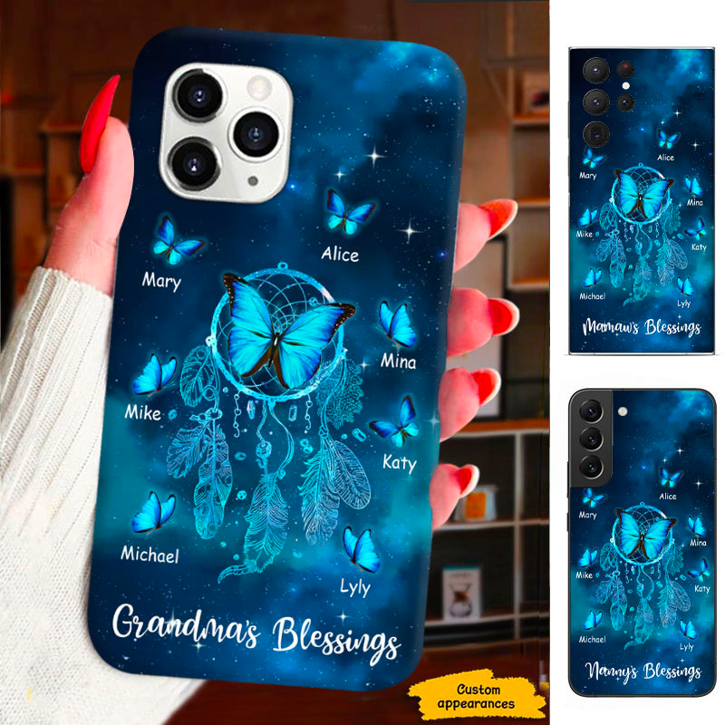 Blue Butterfly  Mom Grandma Blessings Nana Mimi Gigi Auntie Personalized phone case SC2312452