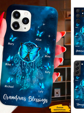 Blue Butterfly  Mom Grandma Blessings Nana Mimi Gigi Auntie Personalized phone case SC2312452