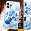 Blue Butterfly My greatest blessings called me Grandma Nana Mimi Mom Auntie Personalized Phone Case SC24100818