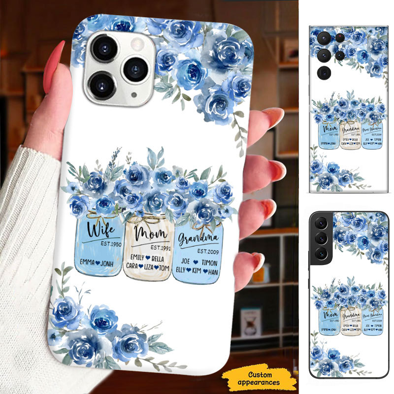Blue Flower Grandma Nana Mimi Gigi Personalized Phone Case SC1512417