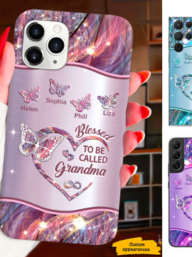 Butterfly Blessed To be called Grandma Nana Mimi Mommy Personalized Phone Case SC2612235