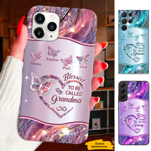 Butterfly Blessed To be called Grandma Nana Mimi Mommy Personalized Phone Case SC2612235