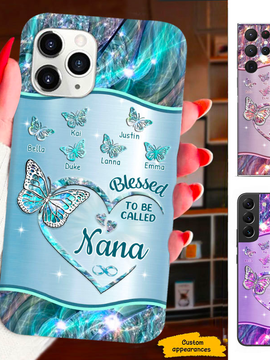 Butterfly Blessed To be called Grandma Nana Mimi Mommy Personalized Phone Case SC2612236