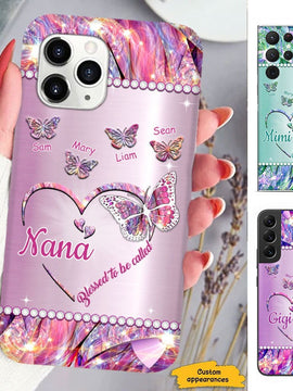 Butterfly Blessed To be called Mom Grandma Nana Mimi Gigi Auntie Personalized phone case SC2412431