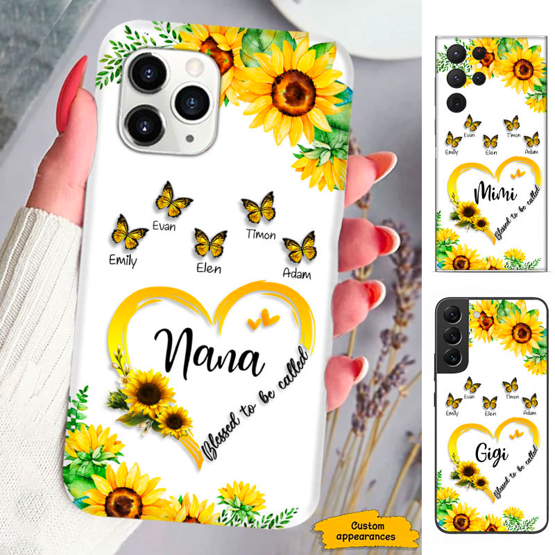 Butterfly Blessed To be called Mom Grandma Nana Mimi Gigi Auntie Personalized phone case SC2512415