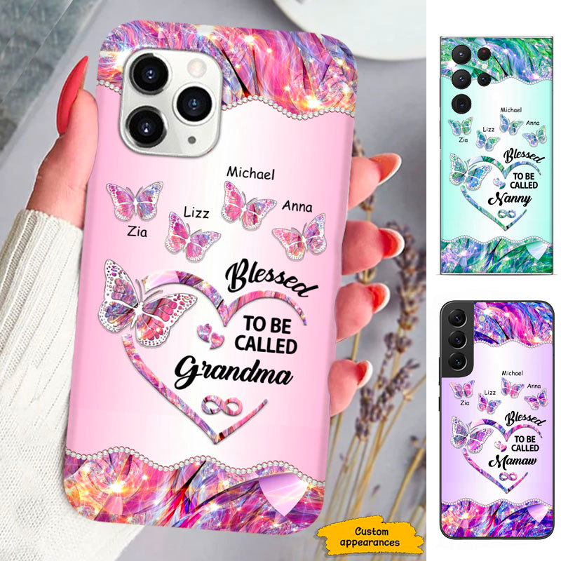 Butterfly Blessed To be called Mom Grandma Nana Mimi Gigi Auntie Personalized phone case SC261241