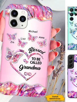 Butterfly Blessed To be called Mom Grandma Nana Mimi Gigi Auntie Personalized phone case SC261241