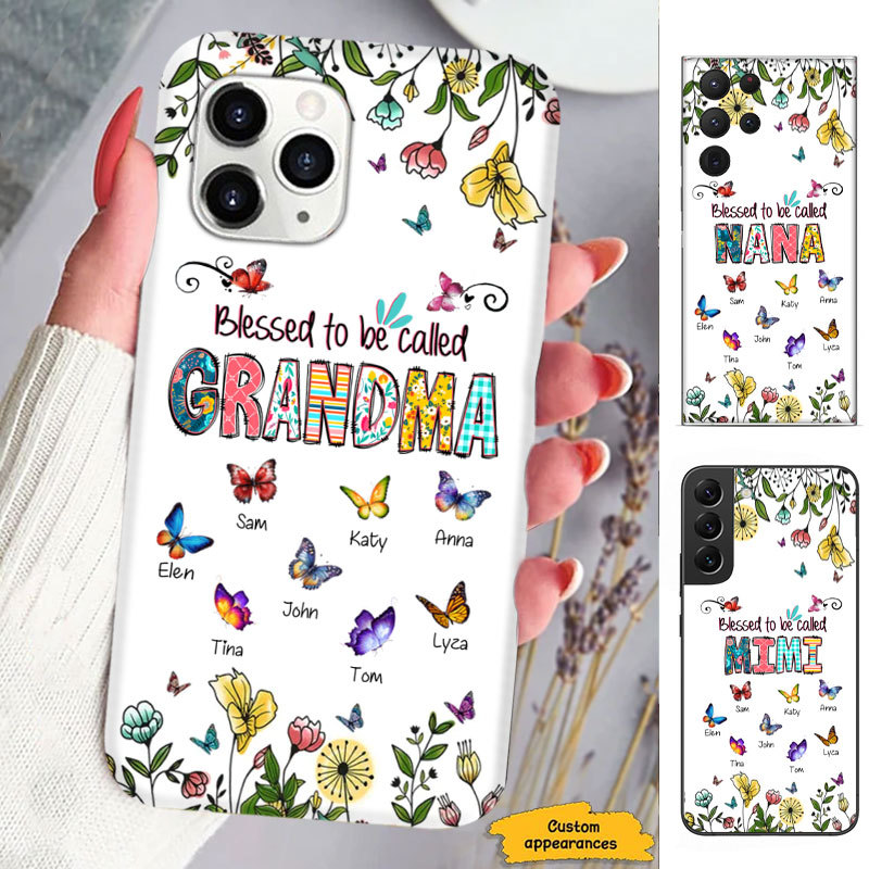 Butterfly Blessed To be called Mom Grandma Nana Mimi Gigi Auntie Personalized phone case SC2612427