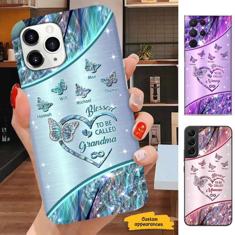 Butterfly Blessed To be called Mom Grandma Nana Mimi Gigi Auntie Personalized phone case SC261244