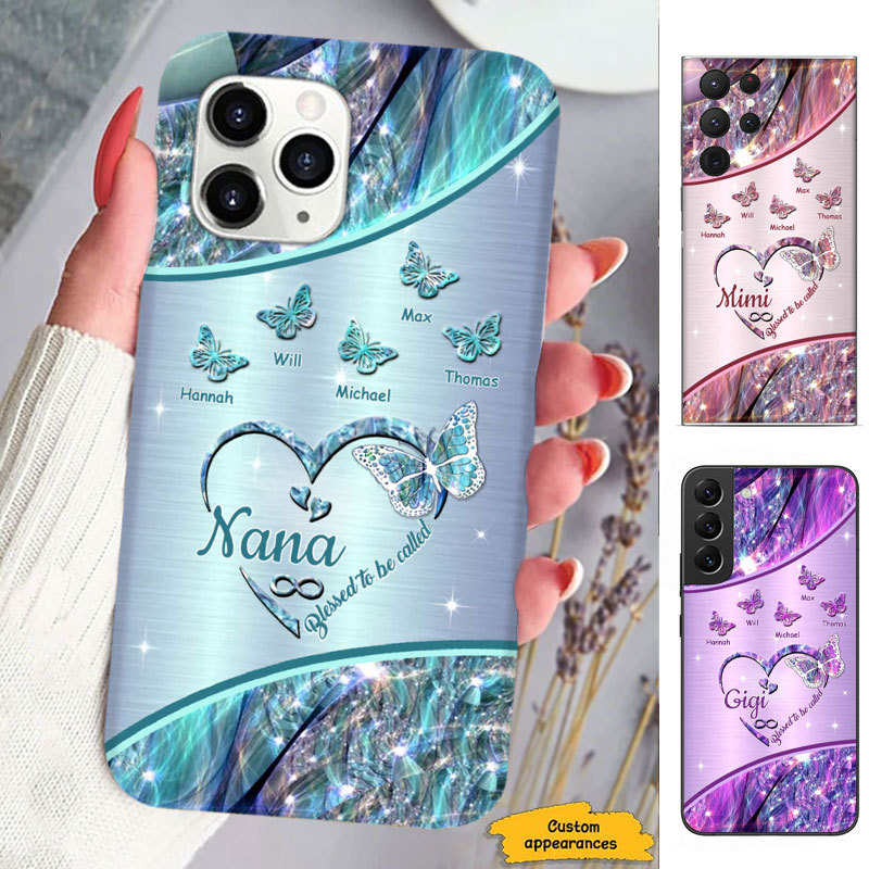 Butterfly Blessed To be called Mom Grandma Nana Mimi Gigi Auntie Personalized phone case SC2612440
