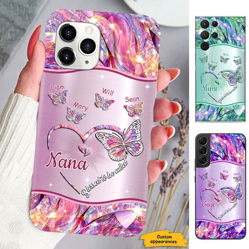 Butterfly Blessed To be called Mom Nana Mimi Gigi Auntie Personalized phone case SC2412410