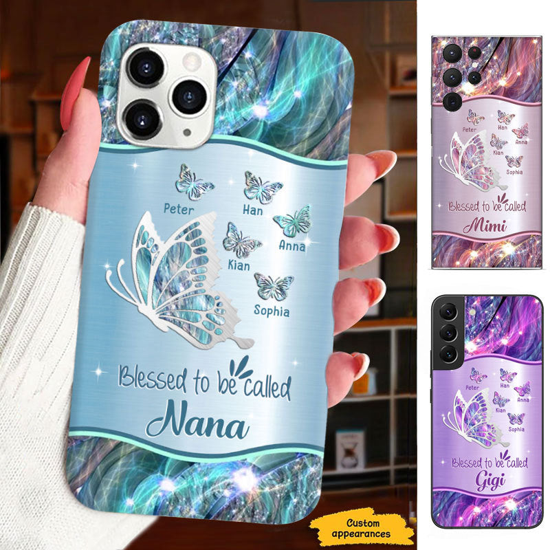Butterfly Blessed to be called Grandma Mimi Nana Mommy Auntie Personalized Phone Case SC412412