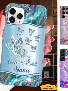 Butterfly Blessed to be called Grandma Mimi Nana Mommy Auntie Personalized Phone Case SC412412