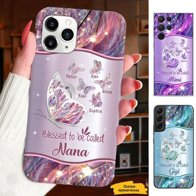 Butterfly Blessed to be called Grandma Mimi Nana Mommy Auntie Personalized Phone Case SC412415
