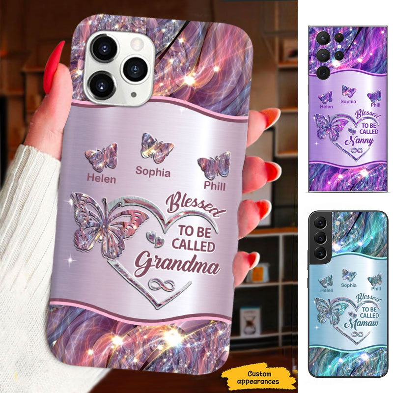 Butterfly Blessed to be called Grandma Mimi Nana Mommy Auntie Personalized Phone Case SC41242