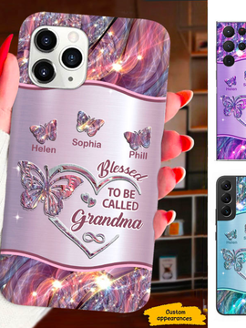 Butterfly Blessed to be called Grandma Mimi Nana Mommy Auntie Personalized Phone Case SC41242