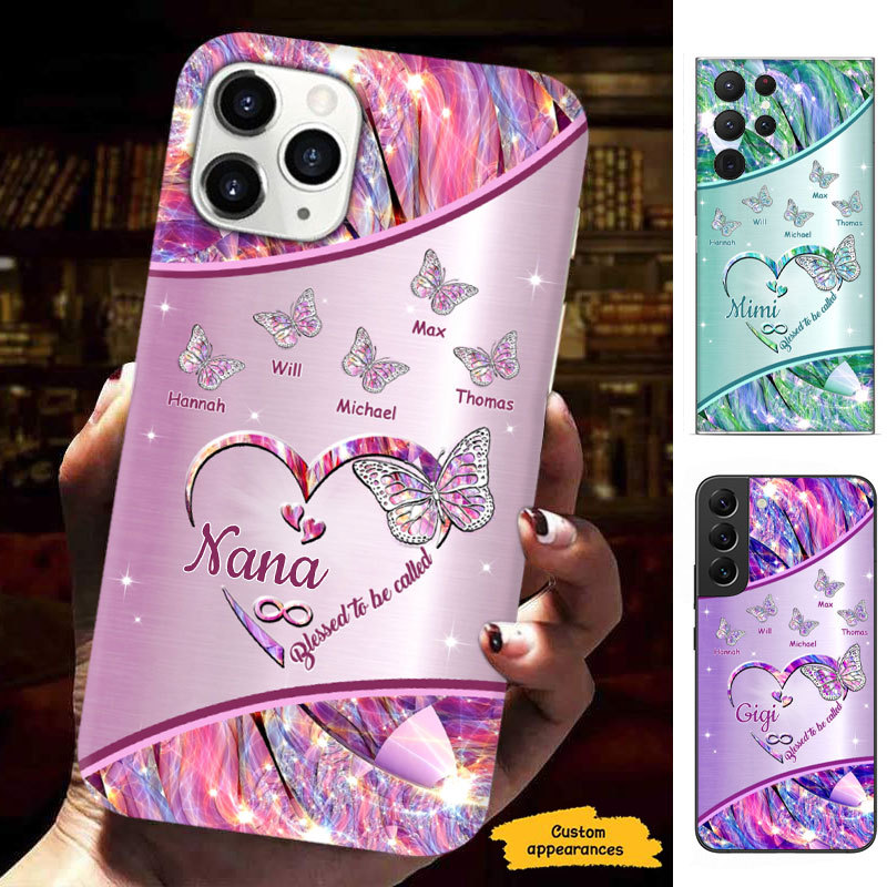 Butterfly Blessed to be called Grandma Mimi Nana Mommy Auntie Personalized Phone Case SC81246
