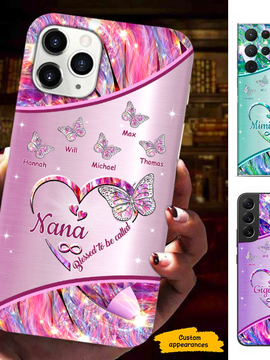 Butterfly Blessed to be called Grandma Mimi Nana Mommy Auntie Personalized Phone Case SC81246