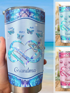 Butterfly Blessed to be called Grandma Mimi Nana Mommy Auntie Personalized Tumbler SC51245