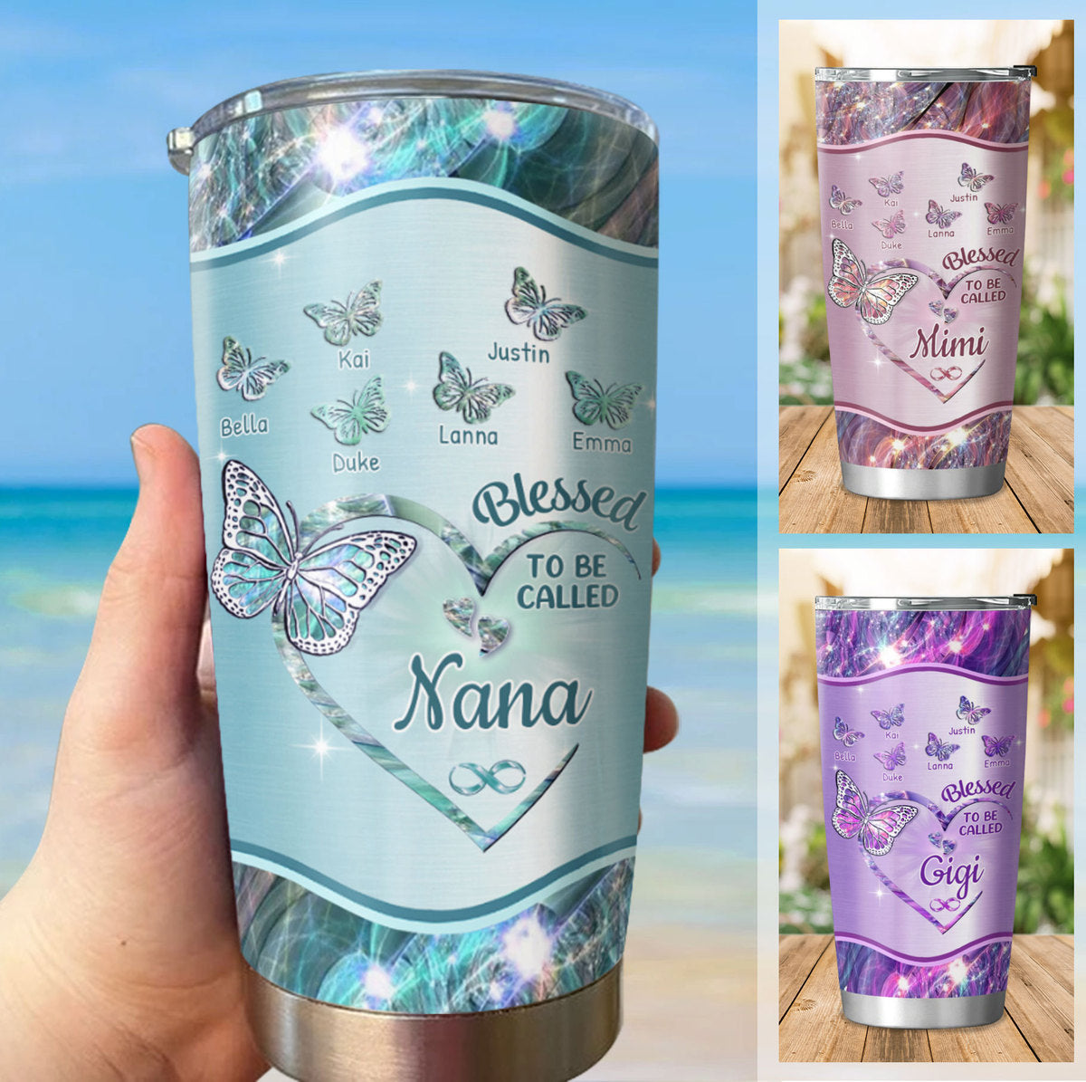 Butterfly Blessed To Be Called Grandma Tumbler