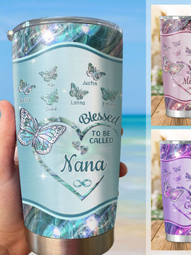 Butterfly Blessed to be called Grandma Mimi Nana Mommy Auntie Personalized Tumbler SC51247