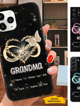 Butterfly Blessed to be called Grandma Mommy Auntie Personalized Phone case SC27122315