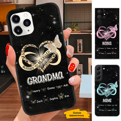 Butterfly Blessed to be called Grandma Mommy Auntie Personalized Phone case SC27122315